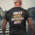 Superhero Party Comics Birthday Uncle Of Birthday Boy Mens Back Print T-shirt Gifts for Old Men