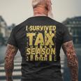 I Survived Tax Season 2023 Accountant Cpa Tax Payer Pun Joke Men's Back Print T-shirt Gifts for Old Men