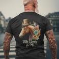 Talk Derby To Me Derby Horse Racing Funny Horse Racing Mens Back Print T-shirt Gifts for Old Men