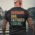 Mens Tattoo Husband Dad Tattooed Legend Vintage Men's T-shirt Back Print Gifts for Old Men