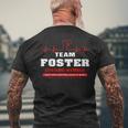 Team Foster Lifetime Member Surname Last Name Mens Back Print T-shirt Gifts for Old Men