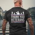 Thank You Veterans Day Military Vets Patriotic Salute Men's Back Print T-shirt Gifts for Old Men
