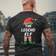 The Legend Elf Family Matching Funny Christmas Costume Mens Back Print T-shirt Gifts for Old Men