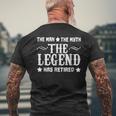 The Man Myth Legend Has Retired Fun Retirement Gift Mens Back Print T-shirt Gifts for Old Men