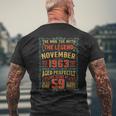 The Man The Myth The Legend 59 Birthday Year 1963 November Gift For Mens Mens Back Print T-shirt Gifts for Old Men