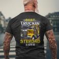 Trucker Fathers Day Best Truckin Stepdad Ever Mens Back Print T-shirt Gifts for Old Men