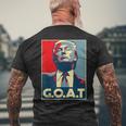 Trump Goat Middle Finger Election 2024 Republican Poster Men's Back Print T-shirt Gifts for Old Men