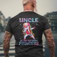 Uncle Of The Birthday Princess Girl Dabbing Unicorn Men's Back Print T-shirt Gifts for Old Men