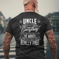 Uncle Knows Everything Uncle Fathers Day Men's Back Print T-shirt Gifts for Old Men