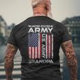 United States Army Grandpa American Flag For Veteran Gift Mens Back Print T-shirt Gifts for Old Men