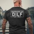 Upgraded To Dilf Est 2023 Dad Humor Jone Mens Back Print T-shirt Gifts for Old Men