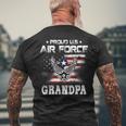 Us Air Force Proud Grandpa Proud Air Force Grandpa Father Men's Back Print T-shirt Gifts for Old Men
