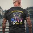 Us Military Navy Uncle With American Flag Veteran Gift Mens Back Print T-shirt Gifts for Old Men
