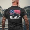 Us Navy Submarine Service Us Navy Veteran Gift Mens Back Print T-shirt Gifts for Old Men