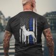 Usa Flag Clothing Police Boxer Dog Dad Thin Blue Line Men's T-shirt Back Print Gifts for Old Men