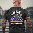 Uss Enterprise Aircraft Carrier Military Veteran Men's T-shirt Back Print Gifts for Old Men