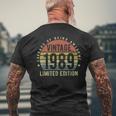 Vintage 1989 Limited Edition 34 Year Old 34Th Birthday Men's T-shirt Back Print Gifts for Old Men