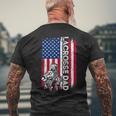Vintage American Flag Lacrosse Dad Daddy Men Men's T-shirt Back Print Gifts for Old Men