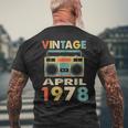 Vintage April 1978 Tshirt Retro 41St Birthday Men's Back Print T-shirt Gifts for Old Men