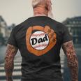 Vintage Baseball Dad Baseball Fans Sport Lovers Men Mens Back Print T-shirt Gifts for Old Men