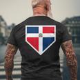 Vintage Baseball Home Plate With Dominican Republic Flag Men's T-shirt Back Print Gifts for Old Men
