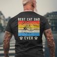 Vintage Best Cat Dad Ever Cat Dad Father Day V2 Men's T-shirt Back Print Gifts for Old Men