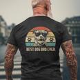 Mens Vintage Best Pitbull Dog Dad Ever Fathers Day Men's T-shirt Back Print Gifts for Old Men