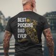 Mens Vintage Best Pucking Dad Ever Retro Hockey Father Men's T-shirt Back Print Gifts for Old Men