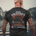 Vintage Biker Grandpa Retro Custom Motorcycle Men's Back Print T-shirt Gifts for Old Men