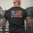 Vintage Bjj Jiu-Jitsu Dad American Usa Flag Sports Men's T-shirt Back Print Gifts for Old Men