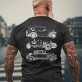 Vintage Cars Car Retro Automobiles Mechanic Mens Back Print T-shirt Gifts for Old Men