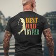 Vintage Fathers Day Golfing Best Dad By Par Mens Back Print T-shirt Gifts for Old Men