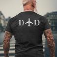 Vintage Plane Pilot Dad For Fathers Day Husband Men's T-shirt Back Print Gifts for Old Men