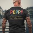 Mens Vintage Poppy DefinitionFathers Day For Dad Men's T-shirt Back Print Gifts for Old Men