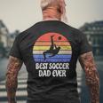 Vintage Retro Best Soccer Dad Ever Footballer Father Men's Back Print T-shirt Gifts for Old Men