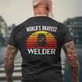 Vintage Retro Worlds Okayest Welder Welding Cool Men's T-shirt Back Print Gifts for Old Men