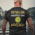 Vintage Softball Dad Softball Fan Men's T-shirt Back Print Gifts for Old Men