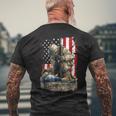 Vintage Us Flag Veteran Thank You Military Boot Veteran Day Men's Back Print T-shirt Gifts for Old Men