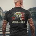 Vintage Usa American Flag Doodle Dad Lgbt Gay Pride Men's T-shirt Back Print Gifts for Old Men