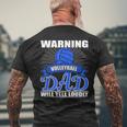 Warning Volleyball Dad Will Yell Loudly Funny Father Gift Mens Back Print T-shirt Gifts for Old Men