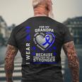 I Wear Blue For My Grandpa Colon Cancer Awareness Graphic Men's T-shirt Back Print Gifts for Old Men