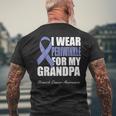 I Wear Periwinkle For My Grandpa Stomach Cancer Awareness Men's Back Print T-shirt Gifts for Old Men