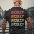 Wesley Name Personalized Retro Vintage Birthday Men's T-shirt Back Print Gifts for Old Men