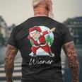 Wiener Name Gift Santa Wiener Mens Back Print T-shirt Gifts for Old Men