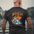 Work Can Wait But The Fish Wont - For Fishing Enthusiasts Men's Back Print T-shirt Gifts for Old Men