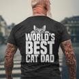 Worlds Best Cat Dad Cats Lover Men's Back Print T-shirt Gifts for Old Men