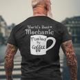Worlds Best Mechanic Fueled By Coffee Mens Back Print T-shirt Gifts for Old Men