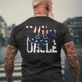 Worlds Best Uncle Eagle American Flag Uncle Men's Back Print T-shirt Gifts for Old Men