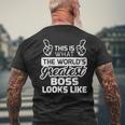 Worlds Greatest Boss Best Boss Ever Mens Back Print T-shirt Gifts for Old Men