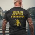 Worlds Okayest Beekeeper Beekeeping Dad Men's T-shirt Back Print Gifts for Old Men